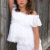 WHITE EYELET OFF-SHOULDER TOP